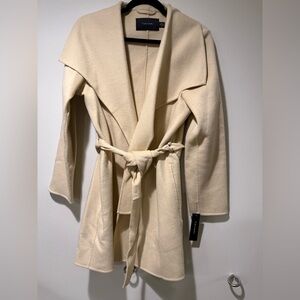 NWT Tahari Pale yellow Belted Coat